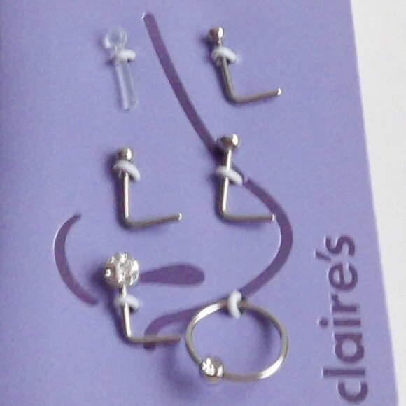 Claire's Bundle of 3 Packages Stainless Steel Nose Jewelry Mostly Studs - Picture 4 of 13